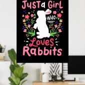 Poster Juste une fille qui aime les lapins (Bureau à domicile)