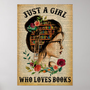 Poster Juste une fille qui aime les livres - Décor maison