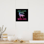 Poster Juste une fille qui aime les loups aquarelle (Cuisine)