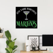 Poster Juste Une Fille Qui Aime Les Martinis (Bureau à domicile)
