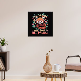 Poster Juste Une Fille Qui Aime Les Pandas Rouges