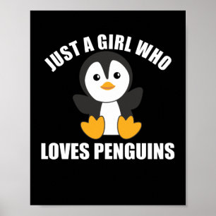 Poster Juste une fille qui aime les pingouins - mignon pi