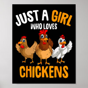 Poster Juste une fille qui aime les poulets Enfants Fille