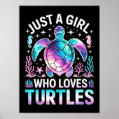 Poster juste une fille qui aime les tortues (Devant)