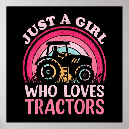 Poster Juste Une Fille Qui Aime Les Tracteurs (Devant)