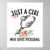 Poster Juste une fille qui aime Pickleball (Devant)