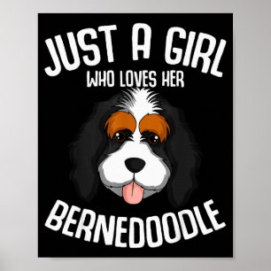 Poster Juste Une Fille Qui Aime Son Chien Bernedoodle Fil
