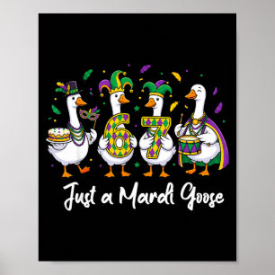 Poster Juste une oie de Mardi gras drôle de bouffon Canar
