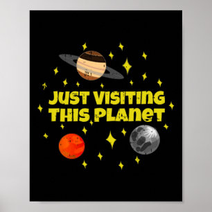 Poster Juste Visiter Cette Planète Espace Alien Galaxy Ha