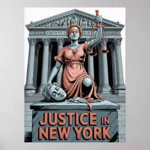 Poster Justice au tribunal du comté de New York