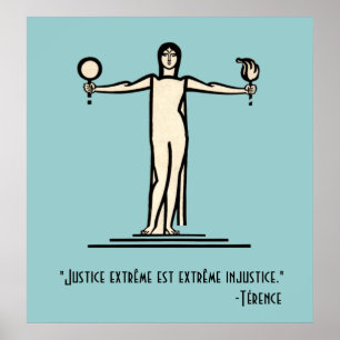 Poster Justice extrême Citation Vintage française Terence