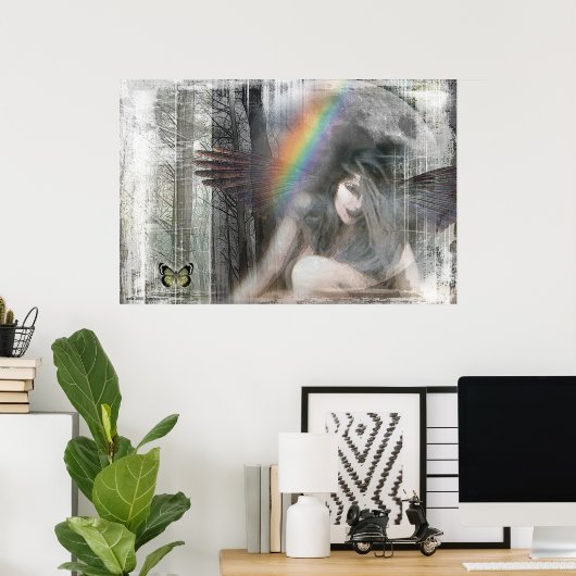 Poster Justice Howling at the Moon par Gregory Gallo (Bureau à domicile)