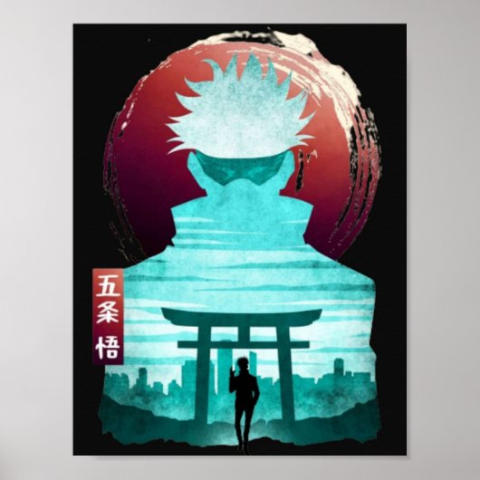 Poster jutsu kaisen anime kawaii sukuna gojo satoru (Devant)