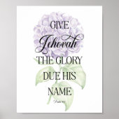 Poster JW 2025 Année Texte avec Hydrangea Imprimer (Devant)