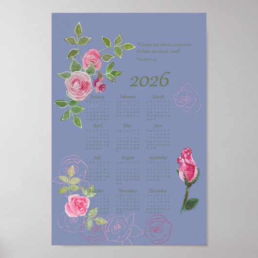 Poster JW year text calendar customizable (Devant)