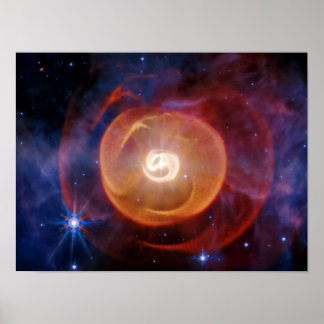 Poster JWST Poussière autour du système d'étoiles Wolf-Ra