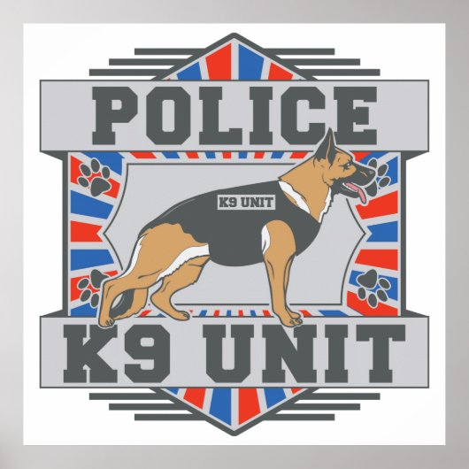 Poster K9 Unité police berger allemand (Devant)