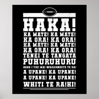 Poster Ka Mate Haka New Zealand Rugby War Cry