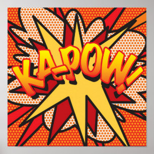 Poster KA-POW Amusement Bande Dessinée Rétro Pop Art