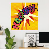 Poster KA-POW Fun Retro Comic Book Pop art (Bureau à domicile)