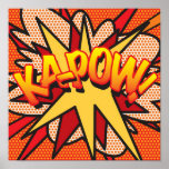 Poster KA-POW Fun Retro Comic Book Pop art<br><div class="desc">Un design cool,  tendance et amusant qui met le fouet,  zap,  pow dans votre maison,  votre bureau et votre vie. Un grand cadeau pour vous,  vos amis ou votre famille. Conçu par ComicBookPop© à l'adresse www.zazzle.com/comicbookpop*</div>