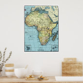 Poster kaart Afrika 1890 (Keuken)