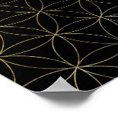 Poster Kabbalah L'Arbre de Vie Or sur Noir (Coin)