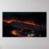 Poster Kaboul à la nuit, Afghanistan (Devant)