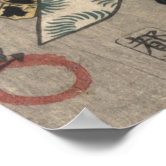 Poster Kabuki Acteurs Triptych 1847 gauche (Coin)