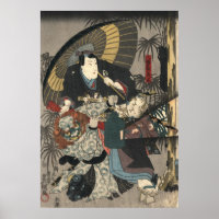 Kabuki Acteurs Triptych 1847 gauche