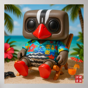 Poster Kagu RakuRaku Sur La Plage