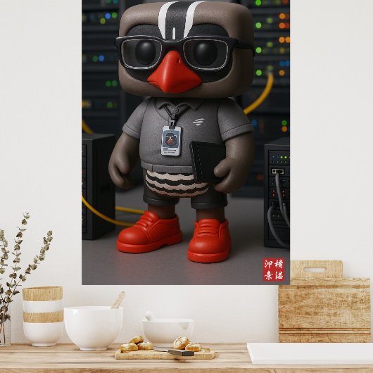 Poster Kagu travaille au datacenter (Cuisine)