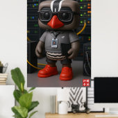 Poster Kagu travaille au datacenter (Bureau à domicile)