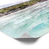 Poster Kahalu'u Bay Kona Hawaii Océan Aquarelle (Coin)