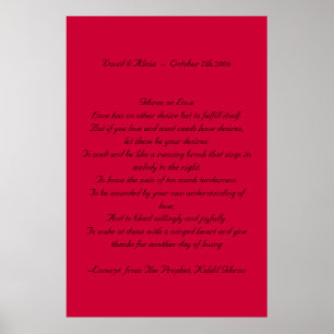 Poster Kahlil Gibran amoureux