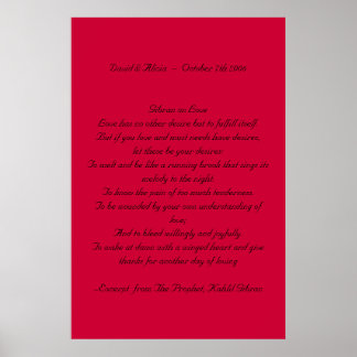 Poster Kahlil Gibran amoureux