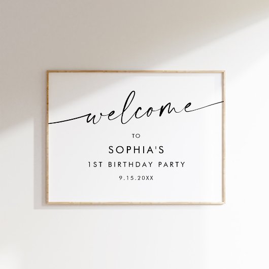 Poster KAIA Moderne minimaliste Accueil d'anniversaire