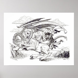 Poster "Kaine and the Chimera" - illustration de Tracy Le