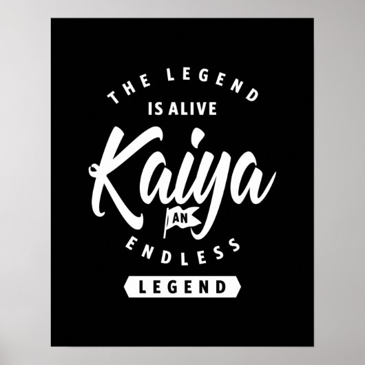 Poster Kaiya Nom personnalisé Anniversaire Cadeau (Devant)