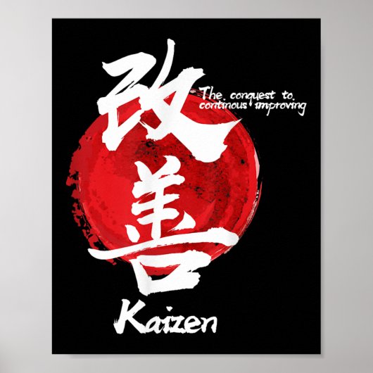 Poster Kaizen Japonais Améliorer Coffre de concept Callig (Devant)