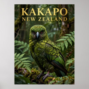 Poster 🦜 Kakapo Oiseau Natif de Nouvelle-Zélande