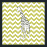 Poster Kaki Safari Chevron avec Pop Art Giraffe<br><div class="desc">Mod Chevron motif dans la palette de couleurs Safari Moods d'Emporio Moffa, avec la girafe pop art sur un côté.</div>