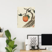 Poster Kakifrucht avec Grasshopper par Hokusai (Bureau à domicile)
