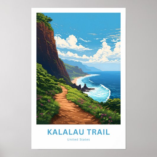 Poster Kalalau Beach États-Unis Imprimer (Devant)