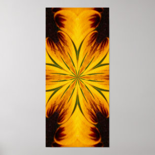 Poster Kaleidoscope Abstrait Jaune Et Brown