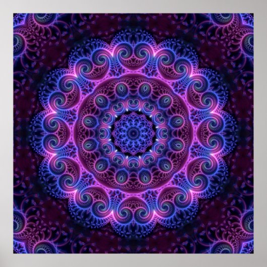 Poster Kaleidoscope Apophyse Coeurs Mandala (Devant)