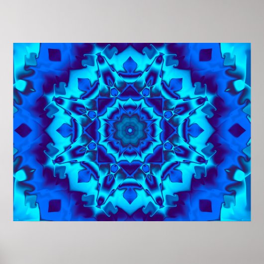 Poster Kaleidoscope bleu (Devant)