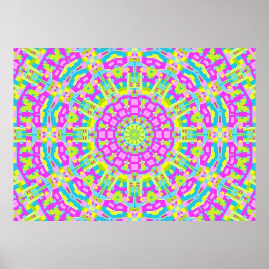 Poster Kaleidoscope coloré 01 (Devant)