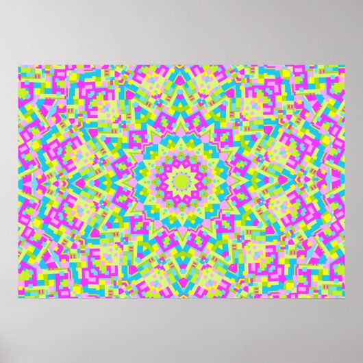 Poster Kaleidoscope coloré 07 (Devant)