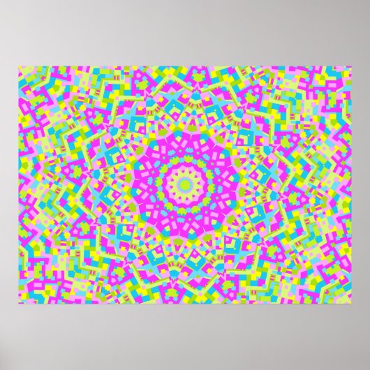 Poster Kaleidoscope coloré 08 (Devant)